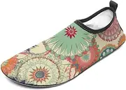 [BTCOWZRV] Water Shoes for Women Men Round Flower Water Sports Shoes Slip-on Breathable Lightweight Athletic Aqua Sock