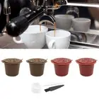 4pcs Refillable Reusable Coffee Filter Capsules Pods For Nespresso Best M6A8