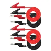 Circuit Board Testing Cables Set of 4 with Banana Plugs and Crocodile Clips