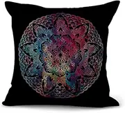 Cushion covers Cushion Covers Red Pink Mandala Outdoor Cushions Square Sofa Cushions Garden Cushions Outdoor Cushion Covers Bedroom Office Car Decorative Cushion Covers 45 x 45(Mandala Black Blue,(45x