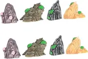 Milisten 8pcs Set Mini Resin Rockery Set Fake Rock Decorations for Micro Landscape Fairy Garden Decor Authentic Look for Home and Office Easy to Arrange Micro Garden Ornaments