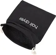 2 x Heat Resistant Hair Dryer Storage Bag, Drawstring, Black, Fabric, Secure Hold and Protective Design, Hair Dryer, Straightener, Travel Storage Bag