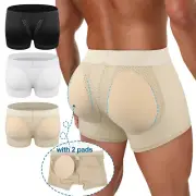 Mens Fake Ass Butt Lift Hip Enhancer Booty Padded Underwear Pads Boxer Briefs AU