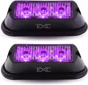 (2PCS 3-LED Strobe Light Purple Waterproof Emergency Beacon Flash