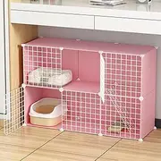 Double Kitten Playpen Plastic Platforms Cat Carrier,Detachable Critter Ferret Cage,Expandable Hard Kitten Cage for Indoor Cats Accessories