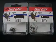 2 packs Eagle Claw 374A-10 size 10 2X treble hooks 5 hooks per pack