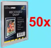 50 ULTRA PRO RECESSED SNAP UV SAFE STANDARD SIZE Card Holder Sports Plastic Case