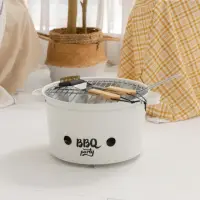 在飛比找momo購物網優惠-【YU Living 信歐傢居】北歐風鐵製BBQ烤爐 直徑4