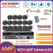Hikvision Security Camera System 16CH 4K NVR Dual Light 4MP Panoramic Camera MIC