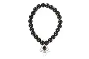 Crystal Wonderland Spider Black Obsidian Beaded Bracelet