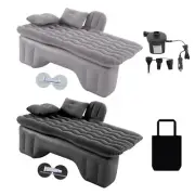 Inflatable Travel Car Mattress Air Bed Back Seat Sleep Rest Mat 2 Pillow + Pump