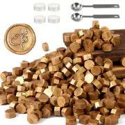 360 Pcs Metallic Antique Gold Sealing Wax Beads Set for Wax Seal Stamp with Cand