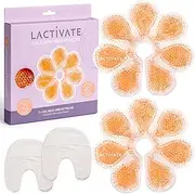 Lactivate Breast Ice Pack & Heat Pack – Set of 2 Reusable Hot & Cold Gel Bead Nursing Pads with 4 Soft Bamboo Covers for Breastfeeding Relief and Pumping Support - Breastfeeding Therapy Packs