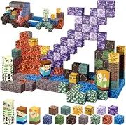 TuKIIE 213PCS Magnetic Blocks Set for Kids Aged 3+, Sword Cube Toy Building Set Stacking Construction STEM Sensory Toys for Toddlers Boys Girls