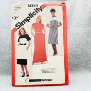 Simplicity 6024 Pullover Dress with Sash Misses Size 16 20 Sewing Pattern