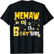 [X.Style] Memaw of The Bee Day Girl Funny Bee Birthday Party ds895 T-Shirt (2XL) Black