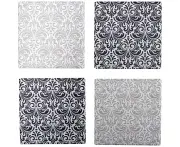4pc LVD Resin Coasters Textured Pattern Mat/Pad Home/Kitchen Decor 9.5cm Sqr