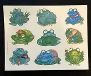 Vintage Hallmark FROGS Sticker Sheet - Rare