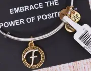 NEW Alex and Ani Letter Initial F II Charm Bangle Two Tone Gold Silver Bracelet