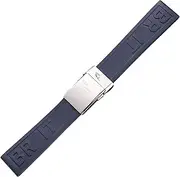 [BANDKIT] Rubber silicone Watch band 22mm 24mm Black dark blue Watchband For Breitling navitimer avenger folding buckle strap