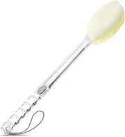 Fymblin Back Scrubber Long Handle for Shower,Back Brush Dual-Sided with Stiff and Soft Bristles,Body Exfoliator for Bath or Dry Brush