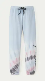 Victoria's Secret Pink Logo Classic Pant Sweatpants Light Blue Watercolor NWT