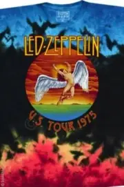 LED ZEPPELIN- ICARUS US TOUR 1975-TIE DYE T-SHIRT SMALL