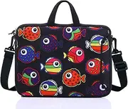 YIDA 15-Inch to 15.6-Inch Laptop Shoulder Sleeve Messenger Bag Case with Handle and extra side pocket For 14" - 15.6" inch Chromebook/Laptop/Macbook/Notebook/Tablet (black red)