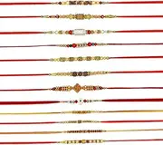 [AYUSHNAIK] Set of 12 Premium Rakhi Set Rakhi for Brother and Bhabhi, Rakhi Bracelet, Rakhi Thread Rakhee for Brother Raksha Bandhan Bracelet Bhaiya Bhabhi Rakhi