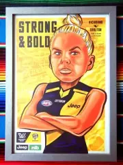 Framed 2020 RICHMOND TIGERS AFLW 1st Game Poster KATIE BRENNAN - 45 x 32 x 3cm