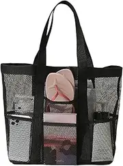 Shower Bag for College | Large Mesh Shower Basket with Compartments, Perfect for Beach, Swimming & Gym Use, Large - with pocket