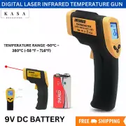 Kasa Temperature Gun Black / Yellow Digital Laser Infrared Thermometer Forehead