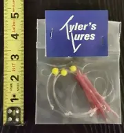 Tyler Tackle 27 Inch Rig with 3 Red Hoses and Yellow Beads