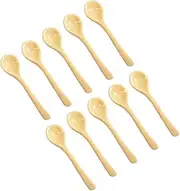 10pcs Mini Ice Cream Scoop Honey Spoon Miniatures Dollhouse Kitchen Accessories Ramen Spoon Mini House Ornament Tiny House Ornaments Miniature Spoon Pasta Spoon Toys Yellow Resin