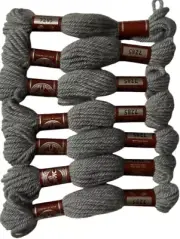 DMC Virgin Wool Tapestry Yarn Lot Gray 7285 Made in France 7 Skeins 28gm