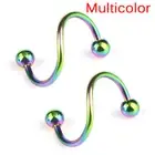 Punk Stainless Steel Spiral Helix Ear Stud Lip Nose Ring Body Piercing Jewel ❤LT