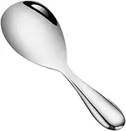 OKUMEYR Stainless Steel Rice Spoon Multi Purpose Kitchen Utensil for Serving Rice Soup and More Ergonomic Handle Non Stick Design Protects Cookware Essential Kitchen Supply