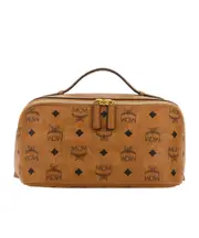 MCM Ottomar Logo Printed Medium Wash Bag One size Brown