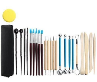 25Pcs Ceramic Tools Set Clay Sculpting Carving Modeling Combination Tool Kit Set