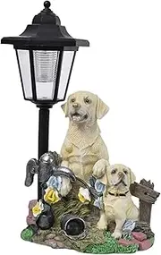 Dog Statue - Garden Art Figurine with Solar Light, Collectible Animal Decoration for Balcony and Yard