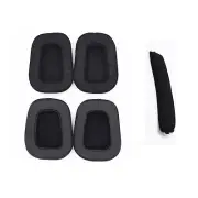 Replacement Mesh/Leather Ear Pads Head Beam for Logitech G933 G633 Headset