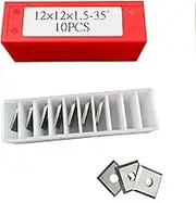 YANSYUAN 12mm Square Carbide Inserts Cutters Knives Blades, Replacement for Woodworking Fits Spiral Helical Planer Cutter Head or Lathe Turning, 12×12×1.5mm-35°,10pcs, Red Silver, YXG1212