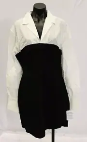 ASOS Women's 2 in 1 Bengaline Bandeau Mini Dress AC2 Mono Size 18 (U.S 14) NWT