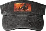 [RLDOBOFE] Sun Visor Hat Adjustable Empty Top Baseball Cap Horses Red Glowing Clouds Sun Hats for Women Men Sports Hats Summer Beach Cap
