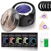 Waxing Kit - Wax Warmer for Hair Removal, Hard Wax Kit with 14Oz 5 Bags Hard Wa