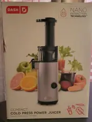 DASH Deluxe Compact Masticating Slow Juicer, Easy to Clean Compact, Graphite