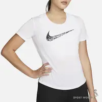 在飛比找蝦皮商城優惠-NIKE 女 短袖 慢跑 Dri-FIT Swoosh 白 