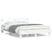 Bed Frame with Headboard White 150x200 cm Engineered Wood