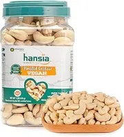 Hansia Superfood Organic Oil-free Dry Roasted Unsalted Cashews | Fresh, Healthy, Low Sodium & Gluten-Free Snack | Rich of Protein & Good Source of Natural Fiber, Protein, Vitamin and Iron | Reasonable for Vegan and Keto Friendly (1 Pound (Pack of 1))