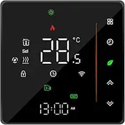 Daseeme WiFi Smart Thermostat Temperature Controller Weekly Programmable Supports Touch Control/Mobile APP/Voice Control Compatible with/Home, for Water Heating 5A Black